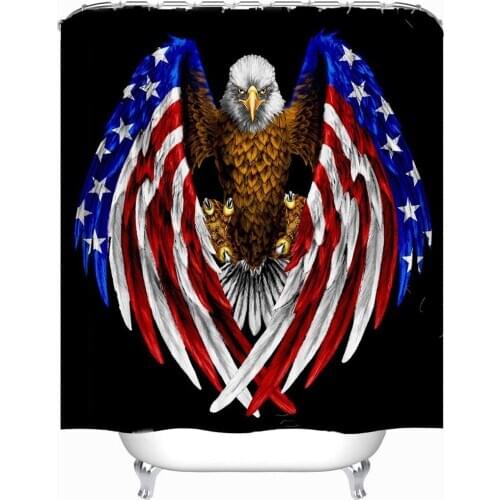 Patriotic Theme Shower Curtain US Flag American Patriotic Eagle Printed Waterproof Multi-size Cortina De Bano Boy Bathroom Decor