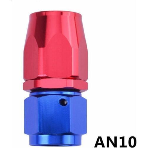 10 AN AN-10 0 Degree Oil Fuel Line Swivel Fitting Adapter Aluminum Reusable Straight Hose End Fitting Connector Car Parts