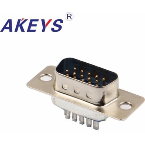 10PCS VGA Interface DB15 Pin Blue Core Male VGA Adapter Interface Iron Shell