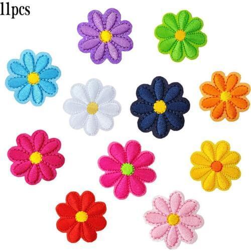 11pcs Embroidery Patches Dressing Clothing DIY Colorful Floral Embroidery Patch Cheongsam Badge