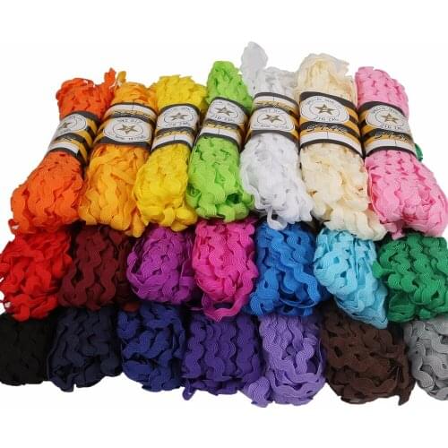 15Yard/lot 8mm Multicolor Terylene Ribbon Ric Rac Zig Zag Lace Ribbon For Wedding Party Decoration Gift Wrap DIY Patchwork Craft