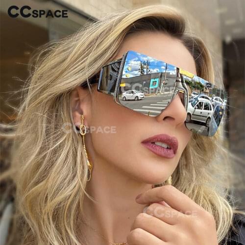 46588 Oversized Square One Lens Sunglasses Retro Men Women Fashion Shades Uv400 Vintage Glasses