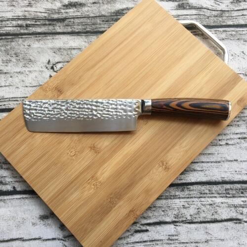 7Cr17 Stainless Steel Hammer Stripe Kitchen Slicing Knife Utility Cutting Vegetable Meat Fruit Knife Cleaver Chef Knives
