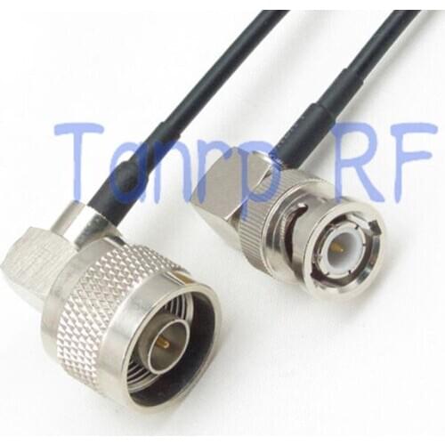 8'' 8in N male plug to BNC male both 2 right angle RF connector adapter 20CM Pigtail coaxial jumper cable RG174 extension cord