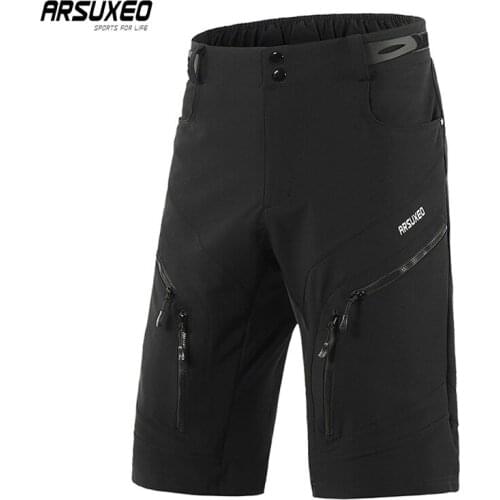 ARSUXEO Summer Men Bicycle Shorts Outdoor Waterproof Cycling Shorts Quick Dry Mountain Bike ShortsCycling Equipment