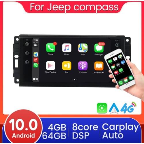 Android10 8-Core 7" 4G 64G Car Radio Multimidia Stereo 2 Din GPS Navigation For Jeep compass Support Carplay Auto DSP Processor
