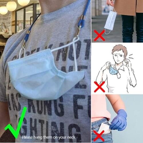 Safety Adjustable Face Mask Lanyard Handy Convenient Holder Rope Anti-lost Anti-drop Mask Hanging Neck Rop Halter Ropes Dropship