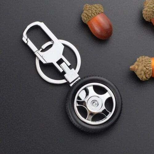 New otatable Tire Keychain Keyring Funny Creative Classic Car Wheel Style Metal Key Chains Car Keyring Car Interior Accessories