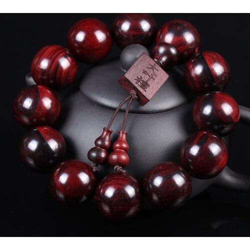 Big Leaf Red Sandalwood Big Leaf Sandalwood Seiko Boutique Small Hole Buddha Beads Wenwan Bracelet Old Materials