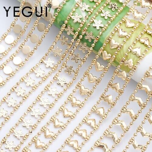YEGUI C105,jewelry accessories,18k gold plated,0.3 microns,diy chain,hand made,diy bracelet necklace,jewelry making,1m/lot