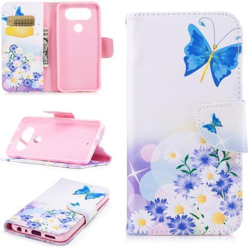 Hotsale Gorgeous Colored Drawing PU Leather Cases for LG Q8 Flip Mobile Phone Protective Case with Wallet Card Holders&Kickstand
