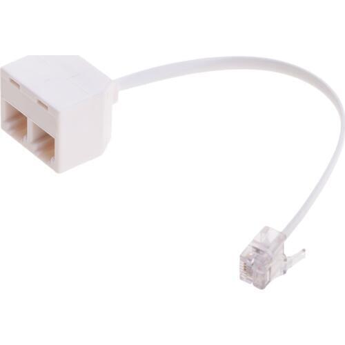 RJ11 Male to Female Two Way Telephone Splitter Converter Cable Wire Connecting Adapter