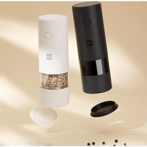 Huohou Electric Automatic Mill Pepper and Salt Grinder LED Light 5 Modes Peper Spice Grain Porcelain Grinding Core Mill Kitchen