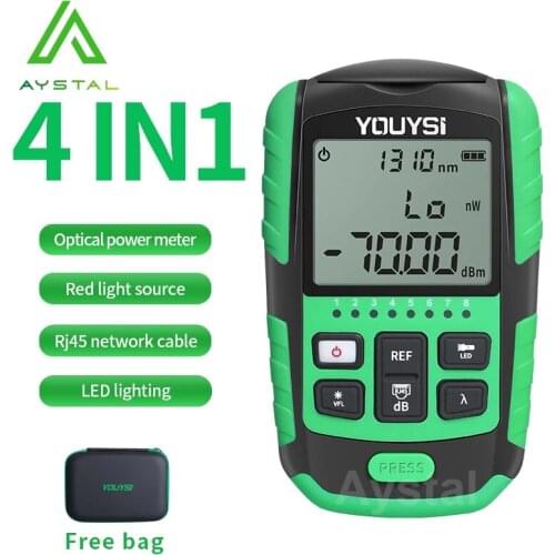 4-in-1 2021 New 5G 10 Wavelength Optical Power Meter Visual Fault Locator Network Cable Test Optical Fiber Tester VFL