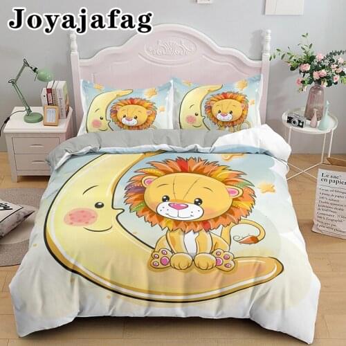 Cartoon Sweetie Animal Bedding Set Single King Queen Duvet Cover With Pillowcase 2/3pcs Bed Sets For Kids Adult Home Textile