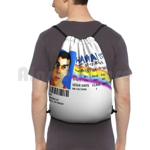 Mclovin Superbad Drivers License Replica Backpack Drawstring Bags Gym Bag Waterproof Mclovin Superbad Drivers License