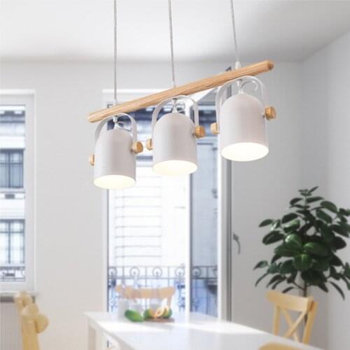 American country style modern study room creative bar original solid wood lamps pastoral style three-head dining room chandelier