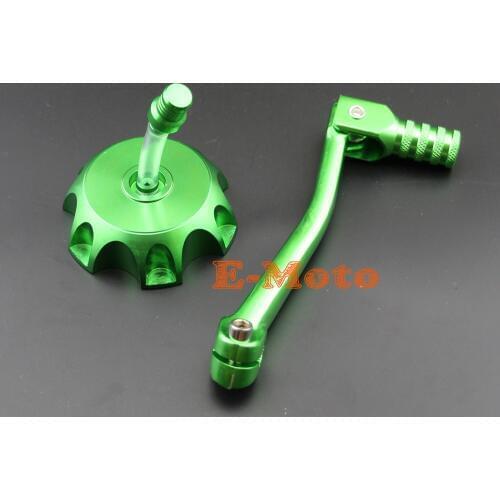 Green Gear Shifter Shift Lever CNC Gas Fuel Tank Cap Cover For 90cc 110cc 125cc 150cc Pit Dirt Bike