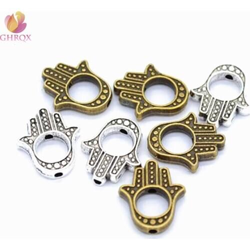 Metal Palm beads Beads for Bracelet Necklace Jewelry Making DIY10 pcs