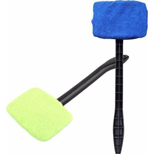 Microfiber Auto Car Windscreen Brush Window Cleaning Tool Cleaner Liquid Glass Shine Brush Demist Defogging Brush Handy Washable