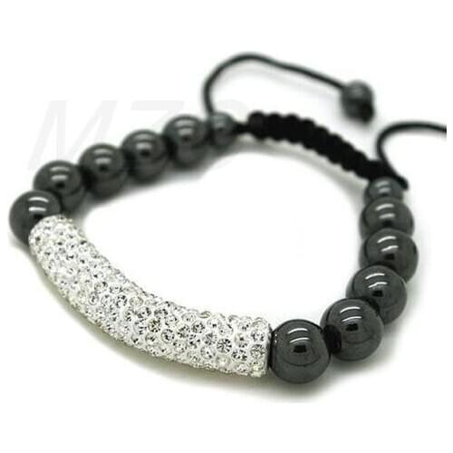 Trendy !White 5*1cm Clay Micro Pave Tube Bending crystal bracelet. WSX0386 Halloween Christmas gift. discount