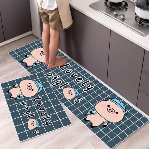 Fashionable Simple Nordic StyleWaterproof Kitchen Floor Mat Household Carpet Long Strip Door Mat Modern Home Decor