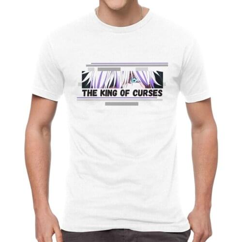 Gojo Satoru The King Of Curses T-shirt Men Fashion T Shirt Short Sleeve Cotton Anime Jujutsu Kaisen Tshirt Cool Tee Tops