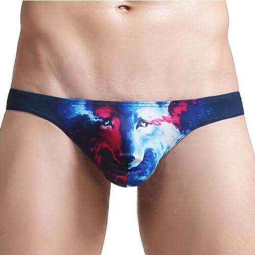 Owl wolf Print Men Swimwear gay Swimsuit men Swimming Trunks Penile Pouch Beachwear Sexy Briefs Shorts bathing suit low rise 211