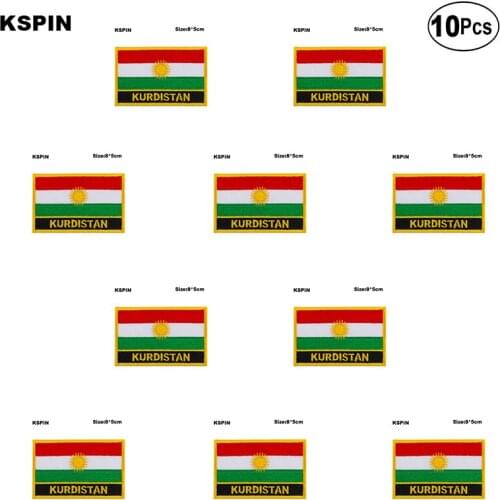 KURDISTAN Flag Embroidery Patches Iron on Saw on Transfer patches Sewing Applications for Clothes in Home&Garden