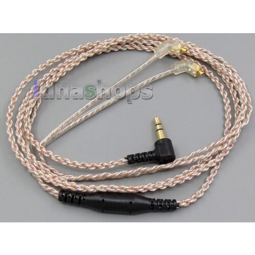 EachDIY Earphone Silver Plated OCC Mixed Foil PU L Plug Cable For Shure se215 se315 se425 se535 Se846 LN005645
