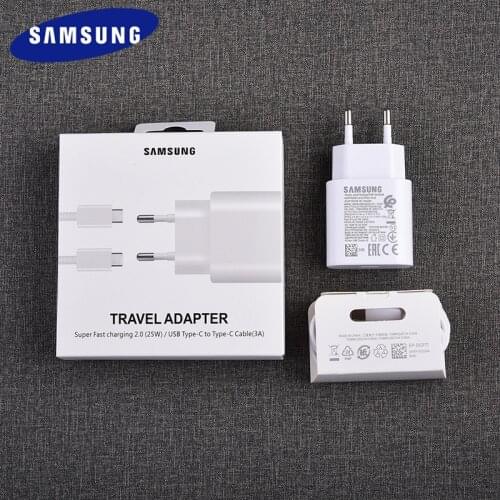 Original Samsung S21 S20 5G 25w Charger Super Fast Charging Power Adapter PD Type C Cable For Galaxy Note 20 10 S10 + A90 A80