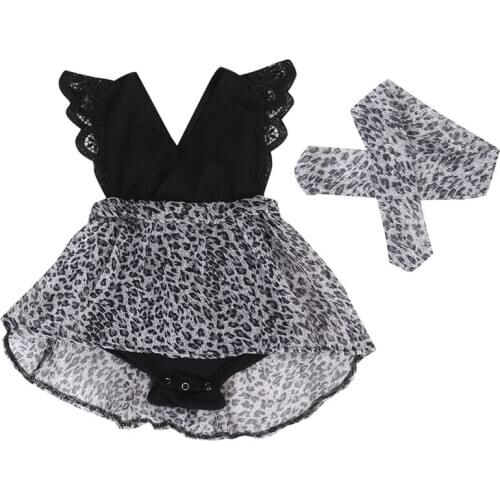 0-7Y Casual Baby Girls Kid Lace Romper Dress Party Pageant Tutu Dresses Headband