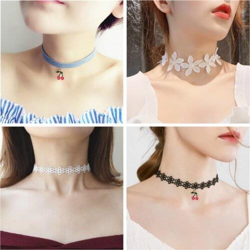 Choker Necklace Black Lace Velvet strip woman Collar Party Jewelry Neck accessories chokers handcrafted Chain Necklace