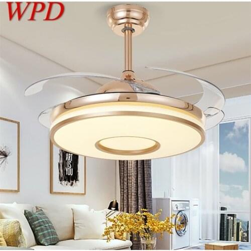 WPD Ceiling Fan Light Without Blade Gold Lamp Remote Control Modern For Home Living Room 110V 220V
