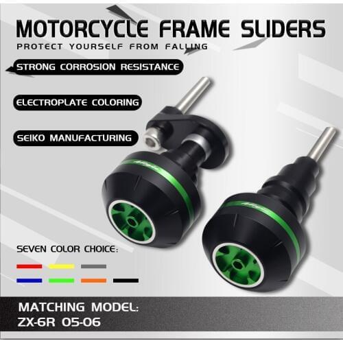 Motorcycle CNC Crash Pad Frame Slider Protection Guard For ZX6R ZX636 ZX-6R ZX 636 6R 2005 2006 05 06