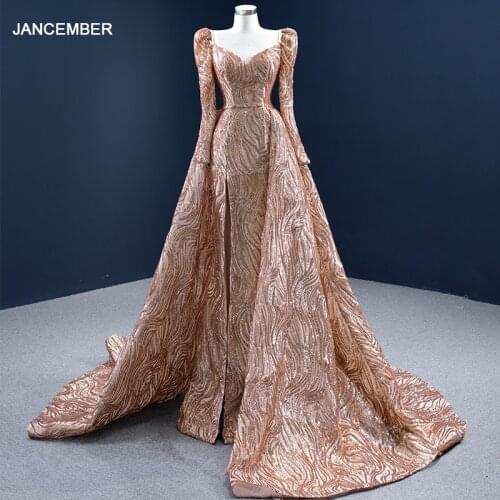 RSM67208 Champagne Shiny Natrich Red Carpet Event Party Evening Dress Sweetheart Collar 2021 Sequined Texture Pattern שמלת ערב