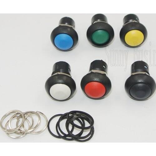 10Pcs Self-locking Push button Switch Latching Waterproof ON/OFF Round Switch