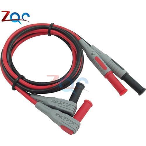 P1033 Multimeter Test Cable Injection Molded 4mm Banana Plug Test Line Straight to Curved Test Cable for Electric Testing