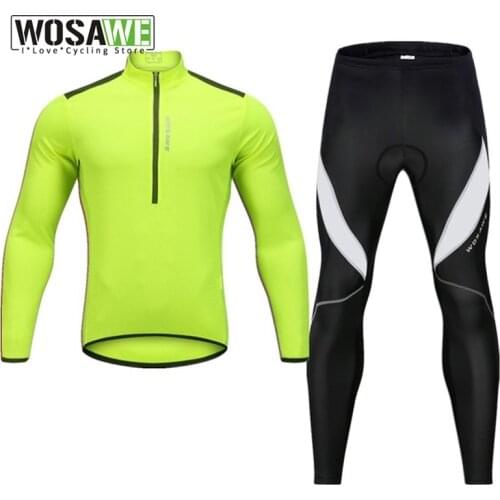 WOSAWE Men Ropa Ciclismo Racing Bike Jersey Cycling Jerseys Bicycle Long Sleeves MTB Shirts Half Zipper Cycle Clothing