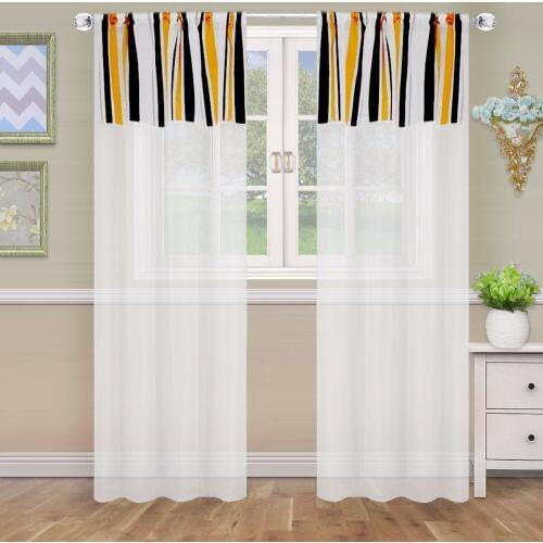 Yarn Dyed Stripe Like Linen Fabric with Dying Voile Fabric Curtain for Living Room Bedroom Window Curtain Two different Fabric