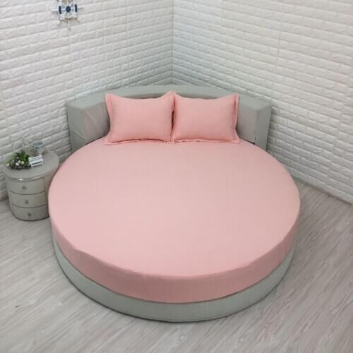 1 pc /set 100% Cotton Round Fitted Sheet Solid Color Round Bed cover Bedding Set Mattress Cover Topper 200cm 220cm Themed Hotel