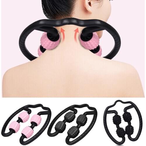 1Pc Foam Shaft Roller Muscle Relaxer Hand Leg Massage Roller Lean Leg Massage 4 Wheels Roller Massager For Legs Arms Neck Waist