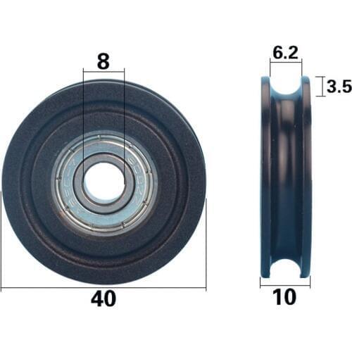 5pcs 608ZZ covered plastic bearing windor door wheel U Groove BRAEING WHEEL 8mm40mm10mm pulley