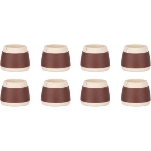 8Pcs Silicone Chair Leg Caps Floor Protectors for Chairs Anti-Slip Pad Table Pads for Furniture Protector (Brown)