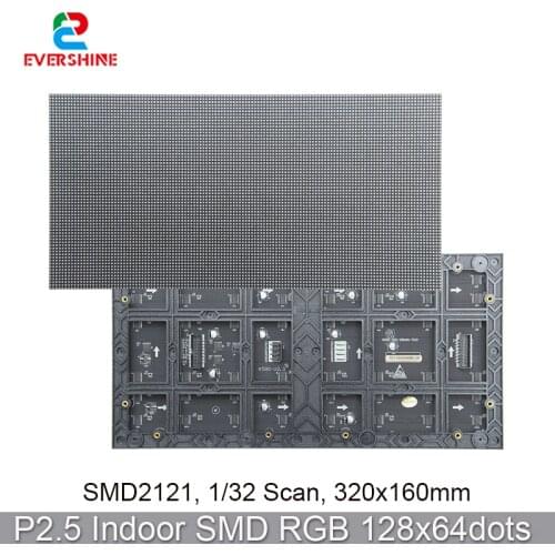 Free Shipping 2.5mm Pitch P2.5 SMD2121 RGB Full Color Indoor 320x160mm 128x64Dots LED Matrix Module