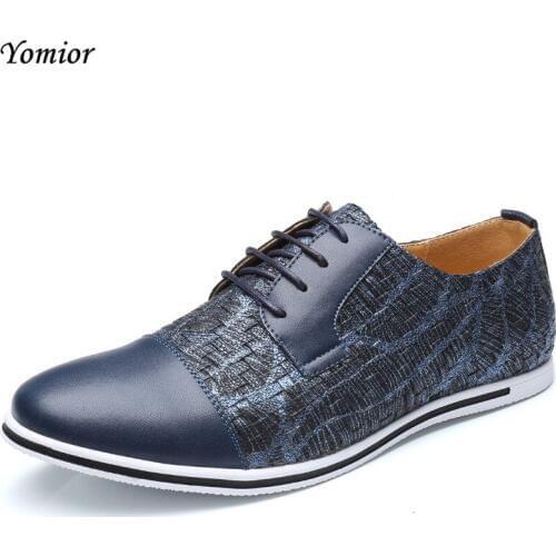 Yomior Brand British Style Vintage Design Men Shoes Fashion Casual Business Formal Leather Shoes Flats Male Loafers Sneakers