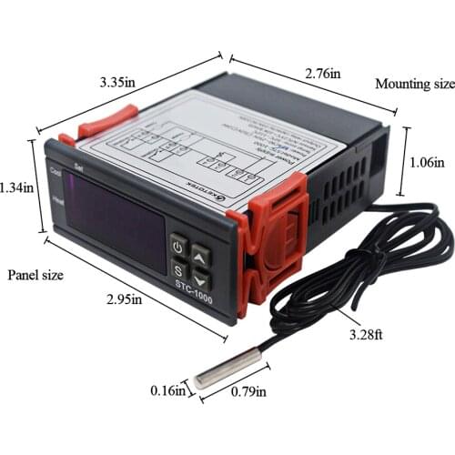 STC-1000 Digital Temperature Controller Thermostat 110V Waterproof Sensor Heating Cooling LED Temp Control Relay Incubators