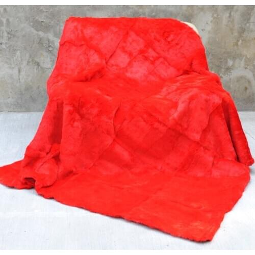 CX-D-08F Super Quality Purple Popular Winter Real Rabbit Fur Throw Blanket