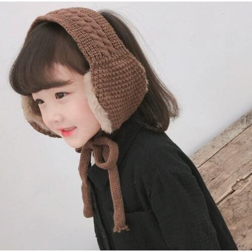 Kid Ear Warmer Cute Winter Warm Baby Hat Children Knitted Scarf Girls Boys Earmuffs Head Wear Accessories