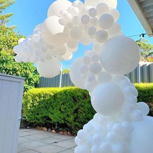Giant White Round Balloons, 5/10/18/36 Inches Wedding Matte Pure White Balloons, Arched Wreath Birthday Decoration Props